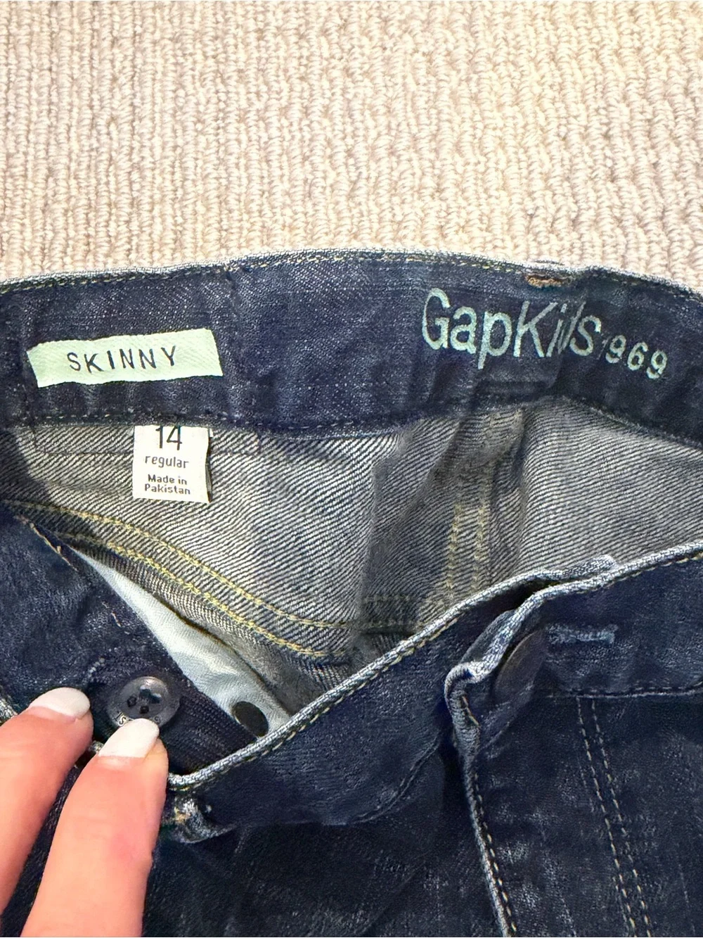 GAP Kids Dark Blue Adjustable Boys Skinny Jeans